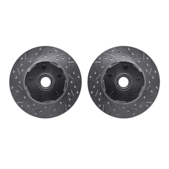 Dynamic Friction Company Front Brake Rotors-Drilled and Slotted-Silver 7002-54127