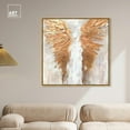 thumbnail image 3 of Golden Wings Canvas Elegant White Gold Wall Art by Art Remedy, Gold Frame, 40" x 40", 3 of 7