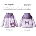 thumbnail image 3 of Abrigos de invierno Kuromi Sanrioed Anime Y2K para niñas y niños, chaqueta de moda morada, abrigo de plumas, ropa Kawaii, ropa para niños, regalo de Navidad, 3 of 5