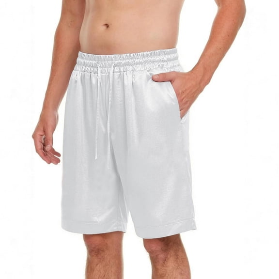 Hurxie Mens Gym Basketball Shorts with Pockets - Quick Dry Lightweight Mesh Athletic Shorts White,XL