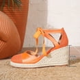 thumbnail image 5 of Pandaie Closed Toe Sandals for Women 3.35 Inch Wedge Platform Espadrilles Heels Lace up Summer Beach Dressy Walking Shoes Size 6-10, 5 of 8