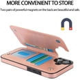 thumbnail image 5 of Phone Cases Design for iP16 Plus Flip Folio Wallet Case with Credit Card Holder Slot PU Leather Cover Durable Kickstand Protective Covers for Women Men Girls 6.7 inch Rose Gold, 5 of 14