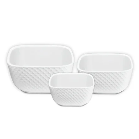 Le Regalo 3 Piece Stoneware Square Bowl Set