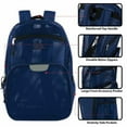 thumbnail image 2 of Single Solid Color Reflective Transparent See Through Mesh Stadium Approved Backpack for Travel and Commuting in Navy Blue, 2 of 5