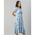 thumbnail image 4 of Moomaya Womens Printed Summer Dress, V-Neck Ruffled Viscose Midi Dress, Sundress, 4 of 7
