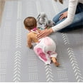 thumbnail image 5 of Childlike Behavior Baby Play Mat - Interlocking Foam Play Mats for Tummy Time, Crawling, and Play Pen - X-Large 72x48 Inches Puzzle Baby Floor Mat for Infants and Toddlers (Grey), 5 of 9