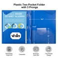 thumbnail image 2 of ViVin Sturdy Plastic Folder with Pockets and 3 Prongs, Clasps file folder, 5 Pack, Blue, 2 of 6