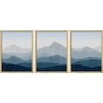 thumbnail image 3 of PixonSign Framed Canvas Print Wall Art Set - Blue Mountain Range Bird Sky Art - Set of 3 Nature Wilderness Landscape Art Abstract Modern Print Minimalism Wall Décor - 12"x16"x3 Panels Natural, 3 of 5