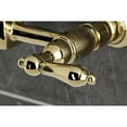 thumbnail image 2 of Kingston Brass KS2442AL Heritage Double-Handle Wall-Mount Bridge Kitchen Faucet, Polished Brass, 2 of 7