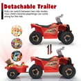 thumbnail image 5 of TOBBI 6V Kids Ride on ATV Quad Battery Powered 4-Wheeler Toddlers Toy Car W/ Trailer Bluetooth MP3 Horn, Red, 5 of 12