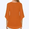thumbnail image 5 of Viluyesy V-Neck T-Shirt for Womens 3/4 Sleeves Shirt Tops Relaxed Loose Blouse Orange Size S, 5 of 8