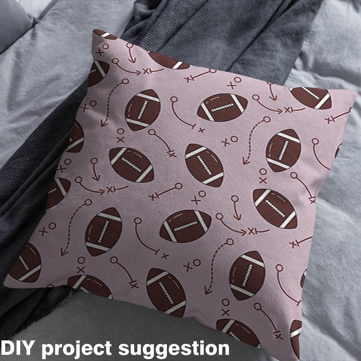 Feelyou Teen Cartoon Ball Fabric by the Yard 10 Yards, Rugby Football Room Decor Fabric by the Yard, Sports Lover Fabric for Sewing, Breathable Home Decor