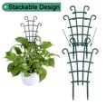 thumbnail image 3 of 12 Pack Trellis for Potted Plants,Garden Trellis for Climbing Plants Plastic Mini Climbing Plant Trellis Flower Pots Support Stackable Trellis for Climbing Plants Peas,Dark Green, 3 of 7