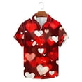 thumbnail image 5 of BiZtdJrK Button Down Shirt Men Short Sleeve, Valentine's Gift Fashion Print Dressy Turndown Collar Tshirts Holiday Beach Blouses Multicolor S, 5 of 6