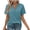 Blue, variant on Women's V-Neck Blouse Short Sleeve Tops Notch Neck Casual Loose Fit Daily Basic Tee Sky Blue S