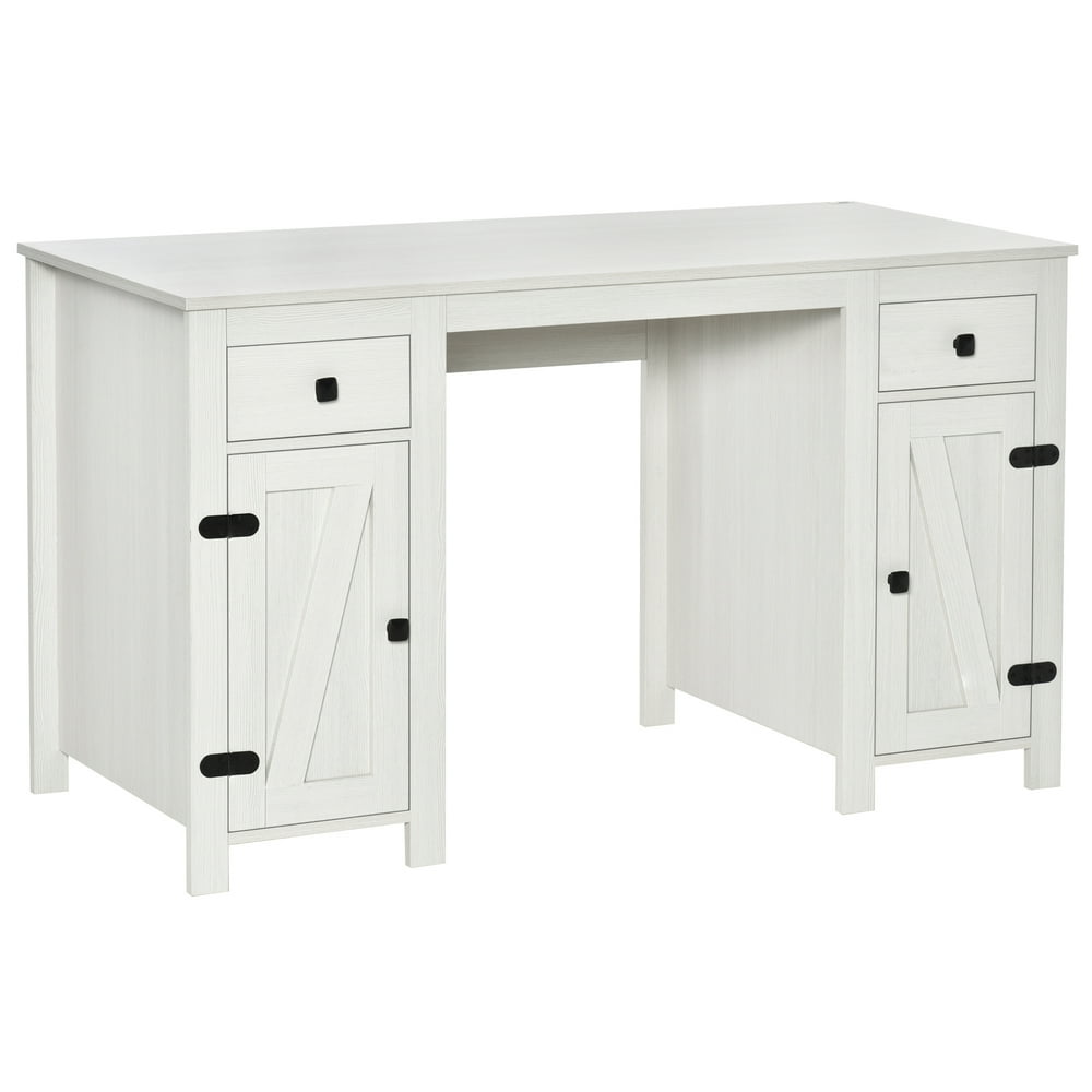 Farm Style Home Office Computer Desk with 2 Drawers, 2