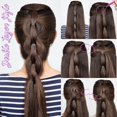 thumbnail image 4 of Topsy Tail Hair Tools, 4 Pcs Hair Loop Styling Tool Topsy Tail Loop French Braid Loop Tool Topsy Tail Kit with 10pcs Hair Ties, 2 Colors, 4 of 5