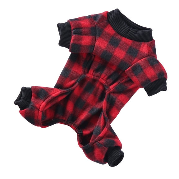Pretyzoom 1Pack Cat And Dog Clothing Polyester Pet Outfit Red Black Plaid