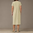 thumbnail image 5 of Plus Size Summer Dresses, Women's Summer Casual Dress Gradual Sleeveless Neck V-Neck Long Dress(Khaki,L), 5 of 7