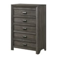 thumbnail image 4 of 6pc Queen Size Contemporary Style Master Bedroom Set Brown Rustic Finish Bed Dresser Mirror Nightstand, 4 of 5