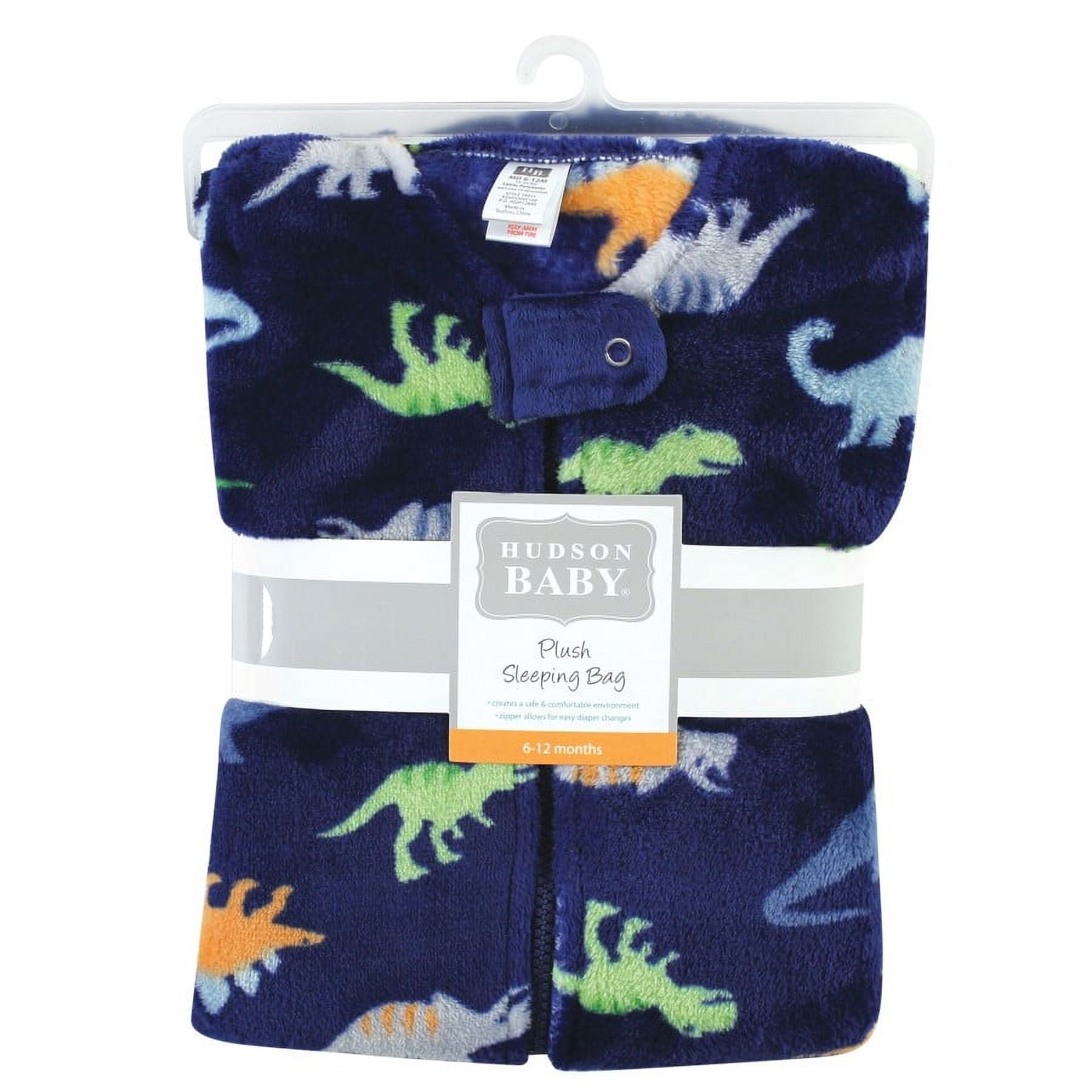Hudson Baby Infant Boy Plush Sleeping Bag, Sack, Blanket, Dinosaurs, 6-12 Months