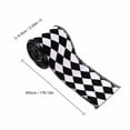 thumbnail image 2 of Black and White Checkered Ribbon with Wired Edge and Burlap Fabric, 1 Roll, Black and White Diamond Pattern, for Christmas Tree and Gift Wrapping Decoration, 2 of 4