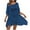 Blue, variant on Taqqpue Women's Crochet Cover Up Solid Color Cutout Drop Shoulder 3/4 Sleeves Pullover Beachwear Bathing Suit