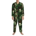 thumbnail image 3 of Fuzoiu Camouflage Skull Print Men's Long-Sleeved Pajama,Lounge Button Down Nightwear,Mens Notch Collar Pajama Set -Medium, 3 of 7
