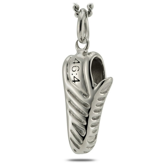 Stainless Steel Mini Shoe Necklace-Isaiah 46:4 by Shields of Strength