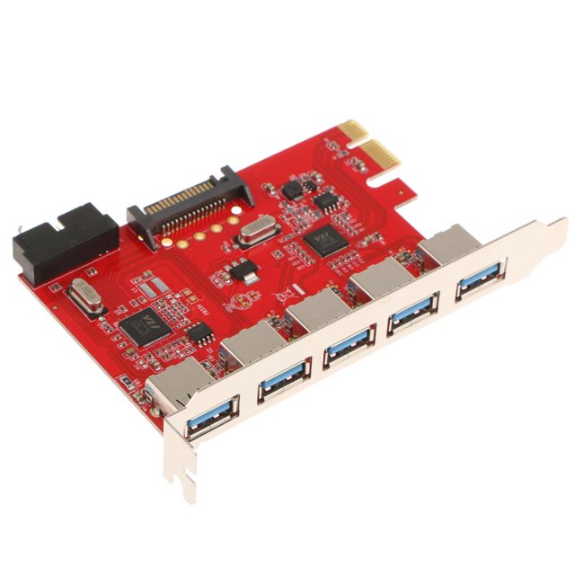 Adaptador de de Concentrador 5 Puertos USB 3.0 para Computadora de Escritorio Portátil shamjiam Tarjeta PCI Express a puerto USB