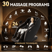 iBooMas 4D SL Track Full Body Massage Chair 3-Stage Zero Gravity Massage Chairs and Recliners with Heating, Bluetooth, Voice Prompts & App Control, Brown