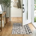 thumbnail image 2 of ODIKA 2'x3' Gray Bone Modern Geometric Abstract Washable Doormat Contemporary Mid Century Modernist Pattern for Entryway, Kitchen, Laundry Room, Non-Slip, Low Pile, 2 of 7
