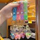 thumbnail image 5 of Girl Couple Car Key Ring Cartoon Phone Quicksand Chubby Bear Keychain Floating Balloons Key Chain Liquid Oil Keychain(Purple), 5 of 5