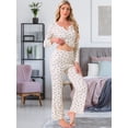 thumbnail image 4 of DARING DIVA Women's Pajama Sets Cherry Print Ruffled Long Sleeve Top and Pants XL Apricot, 4 of 6