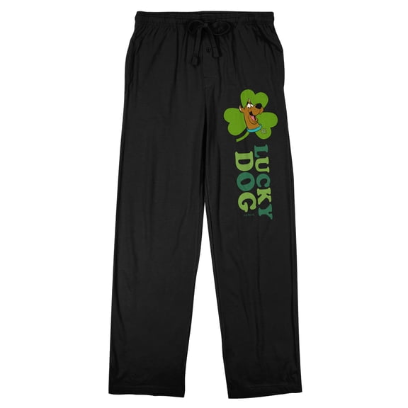 Scooby Doo Lucky Dog Men's Black Sleep Pants-Medium