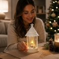 thumbnail image 4 of Dalxymotic Christmas Candle Lamp, Tree Wind Candle Holiday Gift Ornament, Festive Tabletop Light Decoration, Christmas Decorations Indoor Outdoor for Table, Home, Mantel, Shelf, 4 of 6