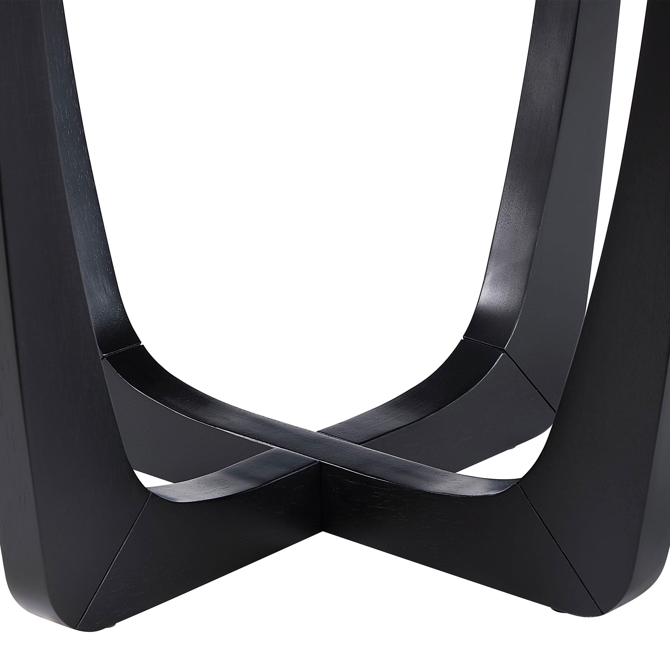 Beautiful Glass Rattan End Table, Black