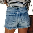 thumbnail image 5 of Women Fashion Casual Denim Booty Shorts High Waist Distressed Hole Jeans, 5 of 5