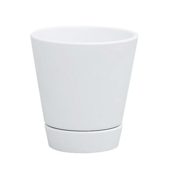 Mainstays Pottery 4" Matte White Ceramic er with Saucer