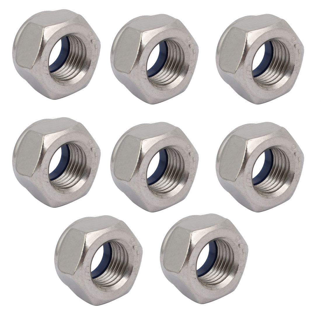 8Pcs M12-1.50 Metric Hex Nut Fine Thread Zinc Plated Steel 