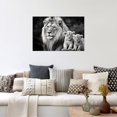 thumbnail image 2 of ZHONGYUTONG Lion Canvas Print Wall Art Black and White Animal Picture Wildlife Portrait Painting Modern Home Living Room Office Wall Decor Frame (20.00" x 30.00"), 2 of 6