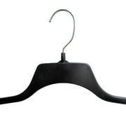 Hanger Central 25 Pack Recycled Black Heavy Duty Plastic Shirt Blouse Garment Hangers with Polished Metal Swivel Hooks, 17 inch
