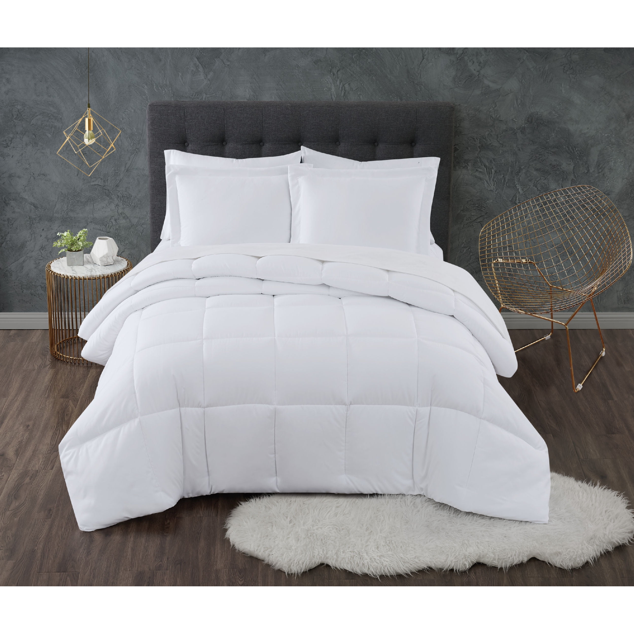 Truly Calm Antimicrobial Hypoallergenic 3Piece Comforter Set, White