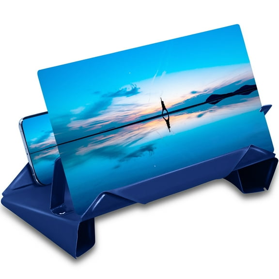 Phone Screen Magnifier Stereoscopic Amplifying 12Inch Desktop Leather Bracket, Phone Holder