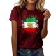 thumbnail image 2 of Tops de Cuello Alto para las Mujeres Amante Impreso Cuello Redondo Manga Corta Camiseta Casual, Blusa Diaria de Estiramiento Suave, 2 of 5