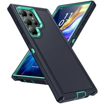 Dteck Case for Samsung Galaxy S23 Ultra,Shockproof Rubber Military Protective Bumper Hard PC Cover Armor Heavy Duty for Galaxy S23 Ultra, Darkblue Green