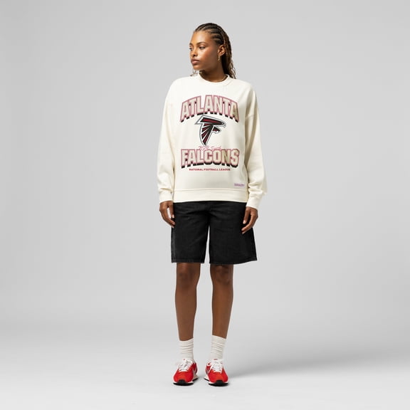 Women's  Mitchell & Ness  Cream Atlanta Falcons Tonal Arch Sweatshirt