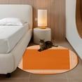 thumbnail image 3 of Burnt Orange Geometric Large Area Rugs for Bedroom Living Room, Soft Non Slip Carpet Bedside Rug, Country Greece Key Art Round Floor Cover Kitchen Accent Rug 3.3' for Dining Room/Office, 3 of 9