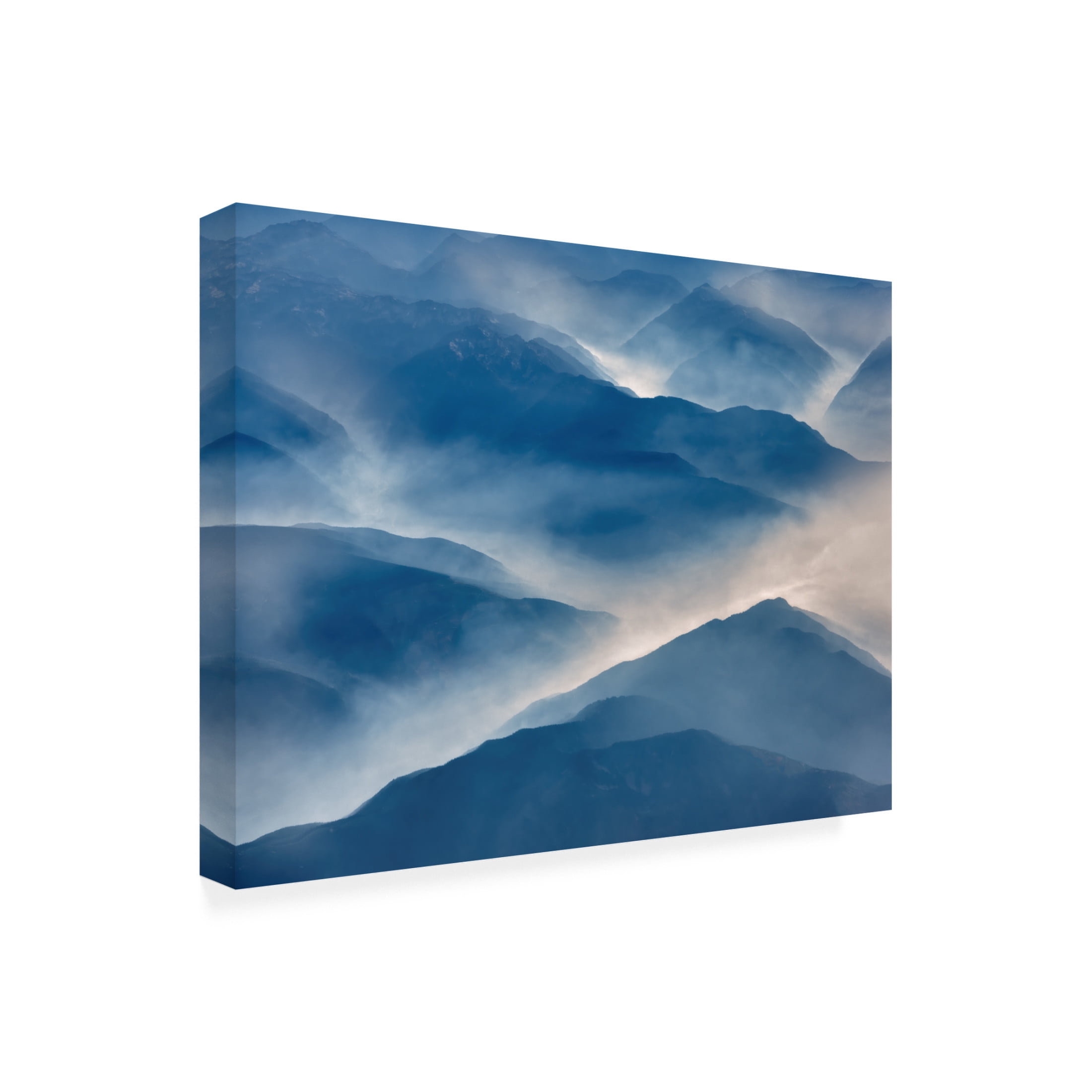 Canvas Wall Art - Dennis Frates 'Cascade Mountains From The Air 2' Wall Art for Living Room, Bedroom, or Office Décor by Trademark Fine Art - 32 x 24 Inches