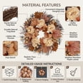 thumbnail image 6 of Fall Wreath for Front Door, Fall Door Wreath, Brown Autumn Wreaths, Artificial Fall Flowers, Maple Leaf Pumpkin Peony Wreaths for Thanksgiving Harvest Farmhouse Home Decor, 6 of 6